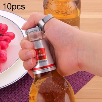 10pcs Ring Style Metal Beer Bottle & Can Opener, Inner Diameter: 2.2cm(Silver)