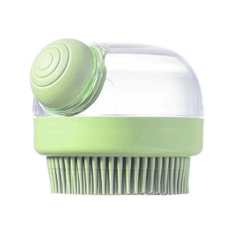 Silicone Soft Tooth Bath Massage Brush Scalp Cleansing Brush Liquid Refillable(Green)