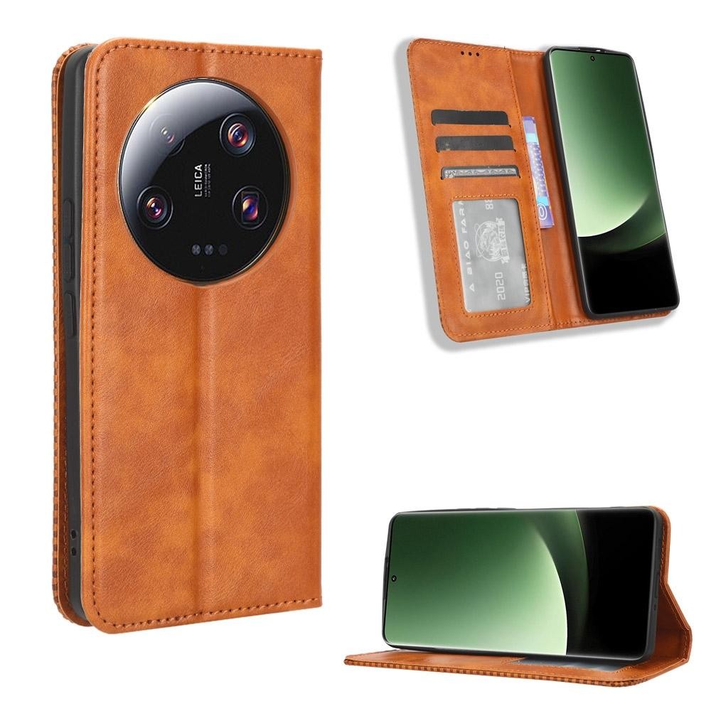 For Xiaomi 13 Ultra Magnetic Buckle Retro Texture Leather Phone Case(Brown)