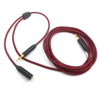 3.5mm Voice Party Live Recording Audio Cable Mobile Game Projection Computer Chat Link Cable(Red Black)