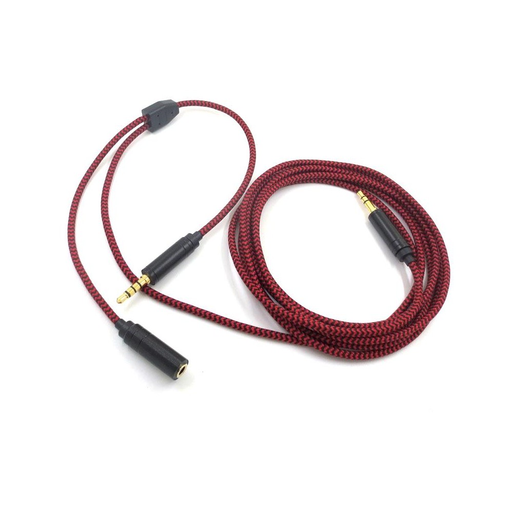 3.5mm Voice Party Live Recording Audio Cable Mobile Game Projection Computer Chat Link Cable(Red Black)