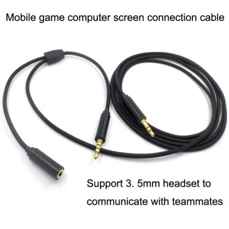 3.5mm Voice Party Live Recording Audio Cable Mobile Game Projection Computer Chat Link Cable(Red Black)