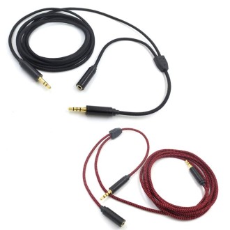 3.5mm Voice Party Live Recording Audio Cable Mobile Game Projection Computer Chat Link Cable(Red Black)