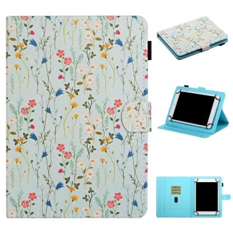 For 8 inch Universal Tablet PC Flower Pattern Horizontal Flip Leather Case with Card Slots & Holder(Small Floral)