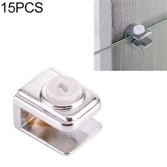 15 PCS Zinc Alloy Bright Fixed Bracket Connection Rectangle Glass Fixing Clamp