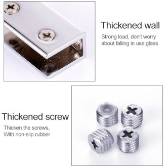 15 PCS Zinc Alloy Bright Fixed Bracket Connection Rectangle Glass Fixing Clamp