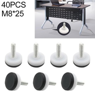 40 PCS Adjustable Foot Pad Furniture Screw Support Stub, M8x25