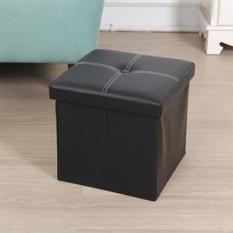 Storage Box Creative Dormitory Storage Stool(Black)