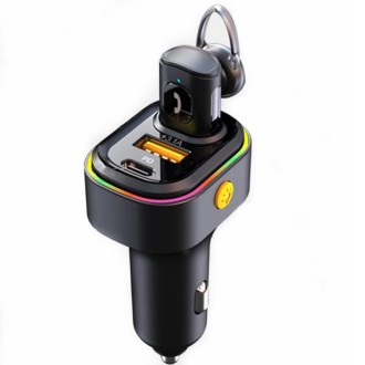 V15 Car Bluetooth With PD Fast Charger Adapter Microphone Wireless Noise Reduction Bluetooth Headset