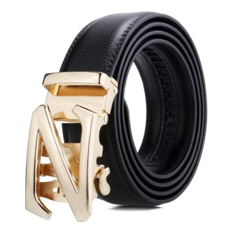 Dandali Casual Men Automatic Buckle Belt Business Soft Leather Pants Band, Length (cm): One Size 110-125cm(ZD-11)