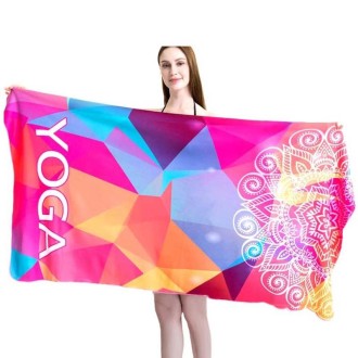 Sports Fitness Swimming Bath Towel Printed Double-Sided Velvet Absorbent Quick-Drying Beach Towel, Size: 155x80cm (Soft Vientian