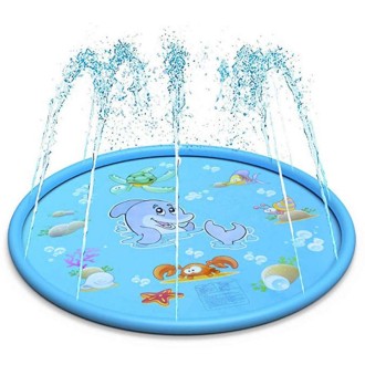 Round Water Pad Children Water Fun Toy Outdoor Lawn Mat, Diameter: 170cm(Dolphins)