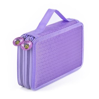 Square Two-Layer Sketch Colorful Lead 35-Hole Stationery Bag(Purple)