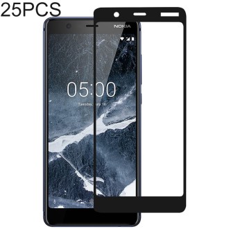 25 PCS Full Glue Full Cover Screen Protector Tempered Glass film for Nokia 5.1