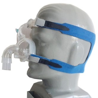 Ventilator Mask Four-point Headband without Nasal Mask for Philips Wellcome / Resmy / Remart / Yuyue Ventilator(Gray Blue)