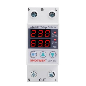 SINOTIMER SVP-916 Adjustable Self-resetting Over-voltage Under-voltage Protector, Current: 63A