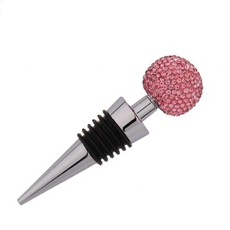 Crystal Ball Red Wine Stopper Diamond Zinc Alloy Metal Sealed Wine Cork(Pink)