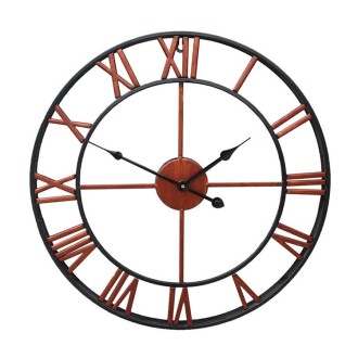 50cm Retro Living Room Iron Round Roman Numeral Mute Decorative Wall Clock (Bronze)