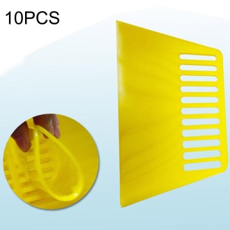 10 PCS Tendon Plastic Scraper For Wallpapering & Automotive Glass Foil & Paint Scraper Putty,Decorating Tools(Yellow)