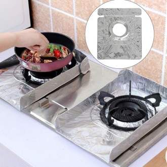 2 PCS Gas Stove Protectors Foil Heat-resistant Anti-Fouling Liner Cleaning Kitchen Tools Mat(Silver)