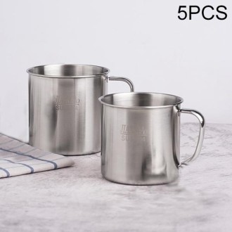 5 PCS Extra Thick 304 Stainless Steel Cup Children's Mouth Cup with Handle Cover Household adult Drinking Water Cup 7cm without 