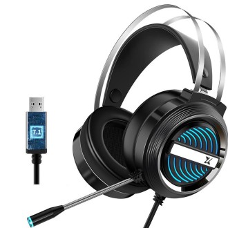 Heir Audio Head-Mounted Gaming Wired Headset With Microphone, Colour: X9 7.1 Version (Black)