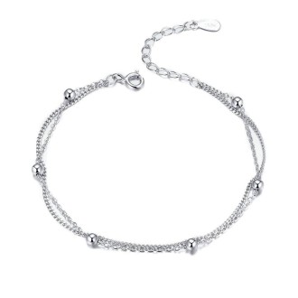 Sterling Silver S925 Women Bracelet Jewelry Platinum Plated Jewelry Silver Bracelet