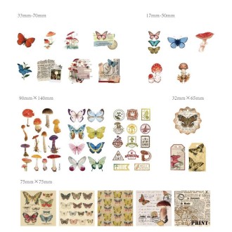 2sets 30 In 1 Vintage Collection Room Series Handbook Stickers Notes Packet(Mushroom Jungle)