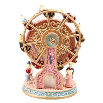 Ferris Wheel Bear Music Box Rotating Music Box Gift Decoration(Pink)