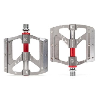 PROMEND PD-M88 1 Pair Mountain Bicycle Aluminum Alloy 3-Bearings Pedals (Titanium Color)