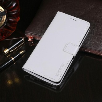 For Lenovo K12 idewei Crazy Horse Texture Horizontal Flip Leather Case with Holder & Card Slots & Wallet(White)