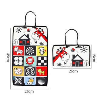 Baby Hanging Toy Foldable Baby Vision Training Pattern Mirror(Black Red)