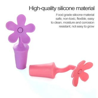 5 PCS Silicone Wine Stopper Flower Beer Stopper(Purple)