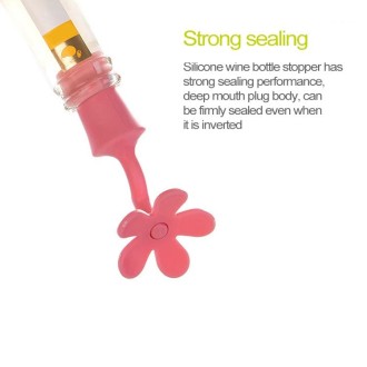 5 PCS Silicone Wine Stopper Flower Beer Stopper(Purple)