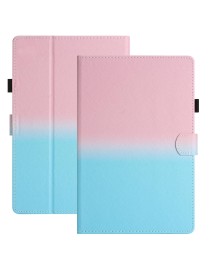 For 8 inch Universal Stitching Gradient Leather Tablet Case(Pink Blue)