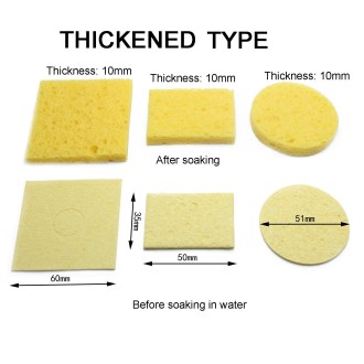 High Temperature Resistant Soldering Iron Cleaning Cotton Wood Pulp Sponge,Spec: Thickened Square 6x6cm