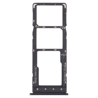 For Infinix Hot 10 X682B X682C SIM Card Tray + SIM Card Tray + Micro SD Card Tray (Black)