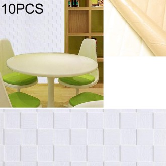 10 PCS Creative 3D Stone Pattern Wall Stickers Wallpaper Decoration, Size: 70 x 70cm(White)