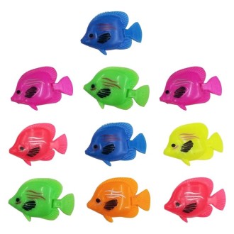 10 PCS Aquarium Articles Decoration Plastic Floating Fake Fish, Size: 5*3cm