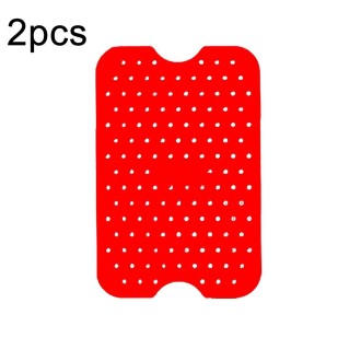 For NINJA DZ201 DZ401 Air Fryers 2pcs Silicone Pad Rectangular Liner(Red)