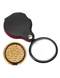 5pcs 6X 60mm Foldable Leather Case Reading Magnifier