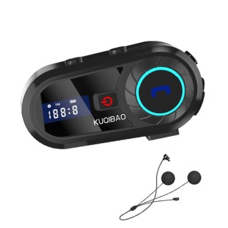 KUQIBAO Motorcycle Helmet Waterproof Bluetooth Headset With Screen(Soft Microphone)