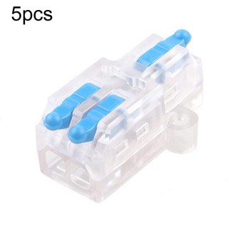 D1-2T Push Type Mini Wire Connection Splitter Quick Connect Terminal Block(Blue)