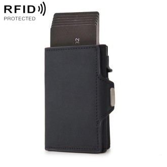 CH0727-1 RFID Carbon Fiber Zipper Multifunctional Card Package(Black)