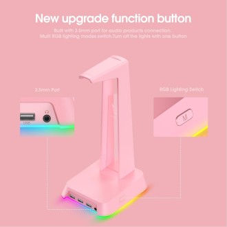 ONIKUMA ST-2 RGB Lighting Headset Holder Stand(Pink)