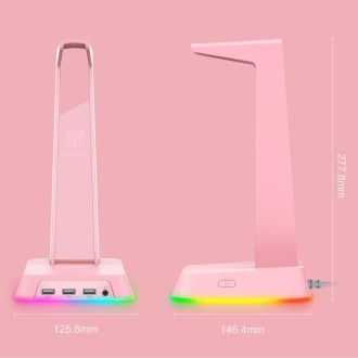 ONIKUMA ST-2 RGB Lighting Headset Holder Stand(Pink)