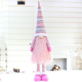 Christmas Faceless Dolls Holiday Decorations Children Gift, Style:32011(Pink)