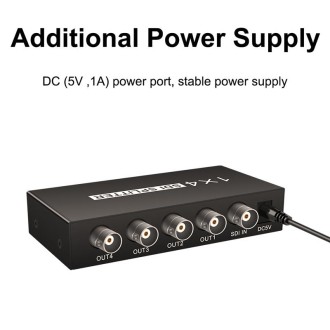 1 In 4 Out SD-SDI / HD-SDI / 3G-SDI Distribution Amplifier Video SDI Splitter(UK Plug)