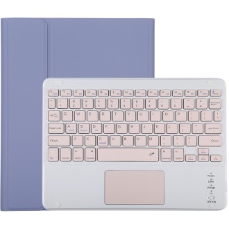 TG-102BC Detachable Bluetooth Pink Keyboard + Microfiber Leather Tablet Case for iPad 10.2 inch / iPad Air (2019), with Touch Pa