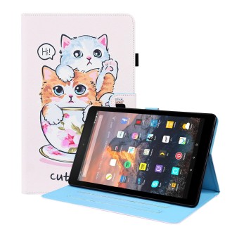 For Amazon Kindle Fire 7 Animal Pattern Horizontal Flip Leather Case with Holder & Card Slots & Photo Frame & Sleep / Wake-up Fu